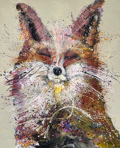 Stay foxy - 100 x 120 cm - Schilderij vos