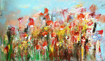 Richness of nature - 170 x 100 cm - Schilderij abstract