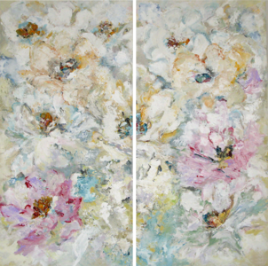 Serenity 150 x 150 cm Bloemen schilderij