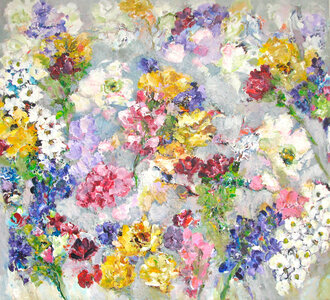 White Nile 120 x 110 cm Bloemen schilderij