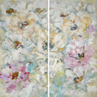 Serenity-150-x-150-cm-Bloemen-schilderij