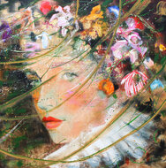 Memories-from-the-past-200-x-200-cm-Schilderij-vrouw